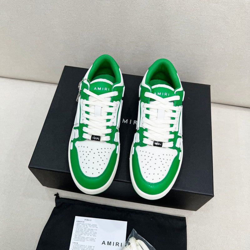 AMIRI Green & White Skeleton Low-Top Sneakers