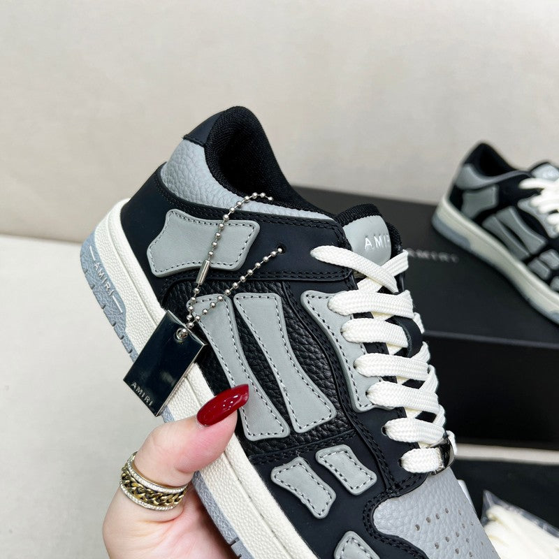 AMIRI Black & Gray Skeleton Low-Top Sneakers