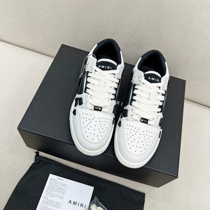 AMIRI White & Black Skeleton Low-Top Sneakers