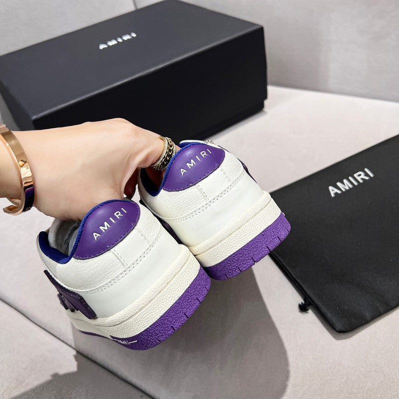 AMIRI White & Purple Skeleton Low-Top Sneakers
