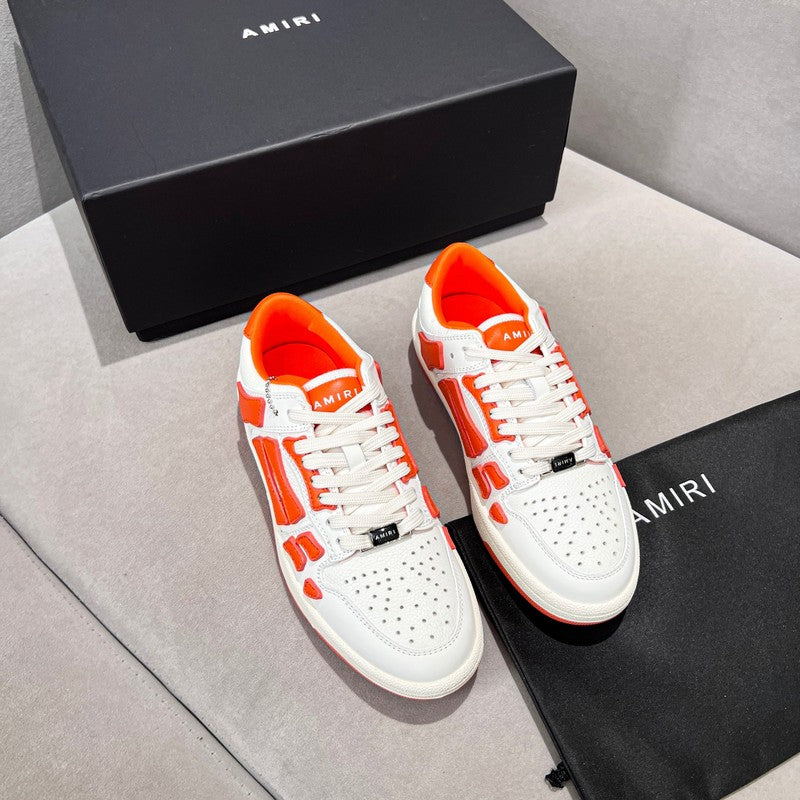 AMIRI White & Orange Skeleton Low-Top Sneakers