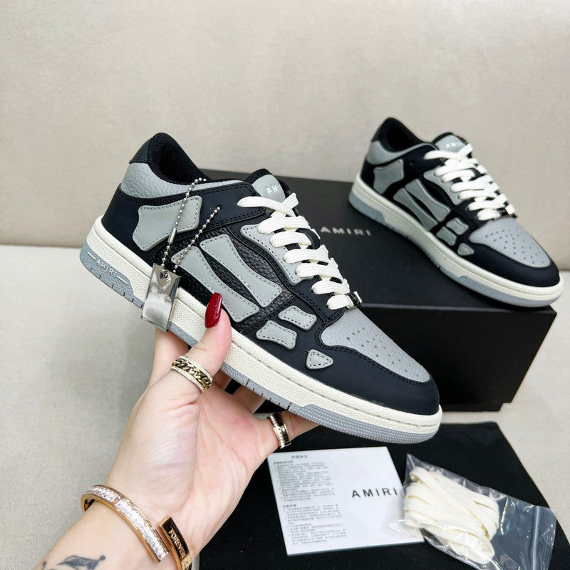 AMIRI Black & Gray Skeleton Low-Top Sneakers