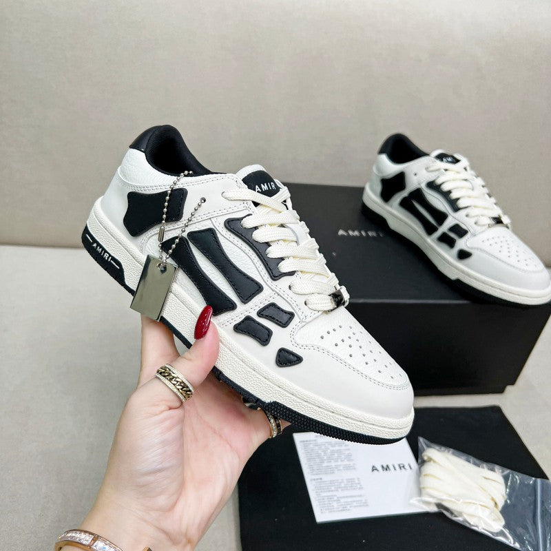 AMIRI White & Black Skeleton Low-Top Sneakers