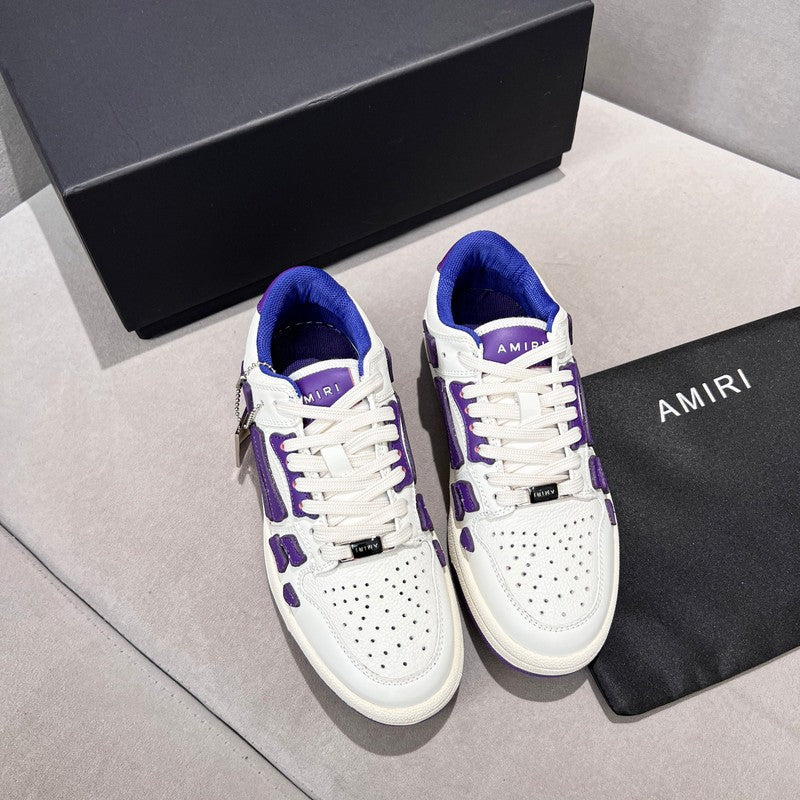 AMIRI White & Purple Skeleton Low-Top Sneakers