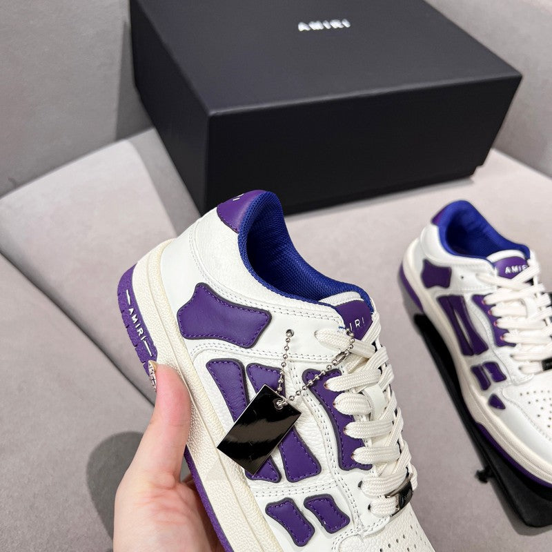 AMIRI White & Purple Skeleton Low-Top Sneakers