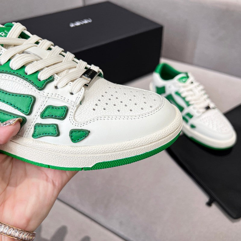 AMIRI White & Green Skeleton Low-Top Sneakers