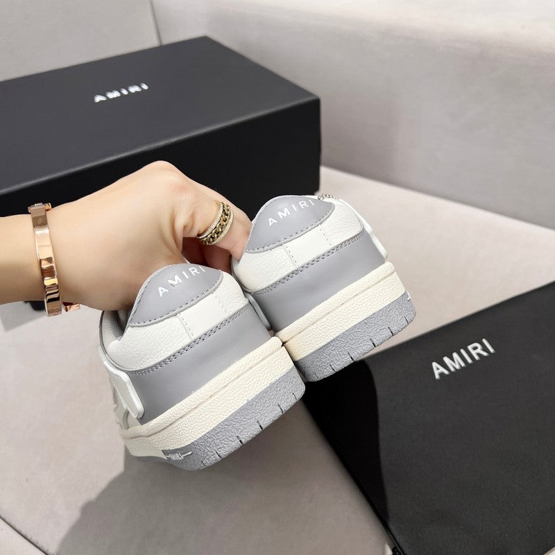 AMIRI Grey & White Skeleton Low-Top Sneakers