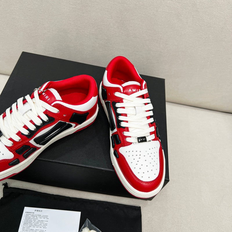 AMIRI Red, Black & White Skeleton Low-Top Sneakers