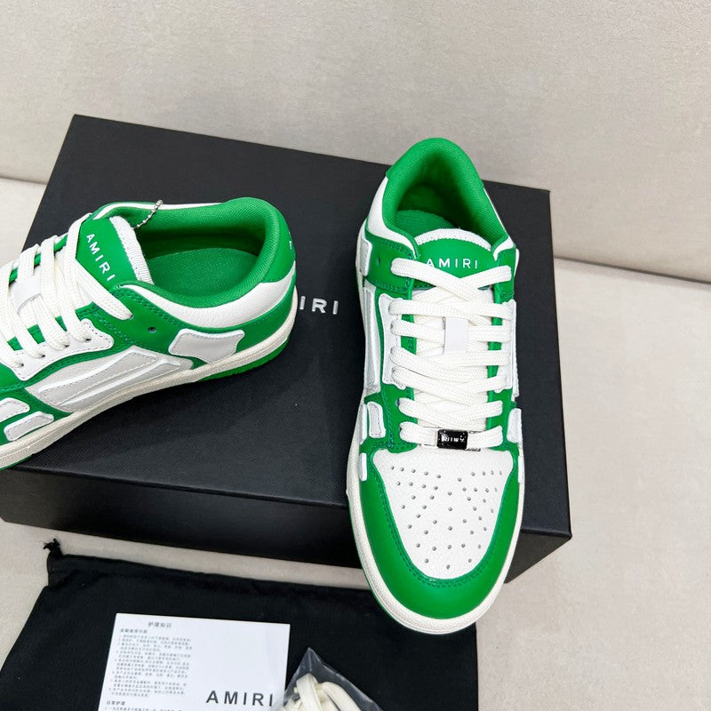 AMIRI Green & White Skeleton Low-Top Sneakers