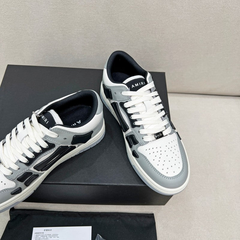 AMIRI Gray, Black & White Skeleton Low-Top Sneakers
