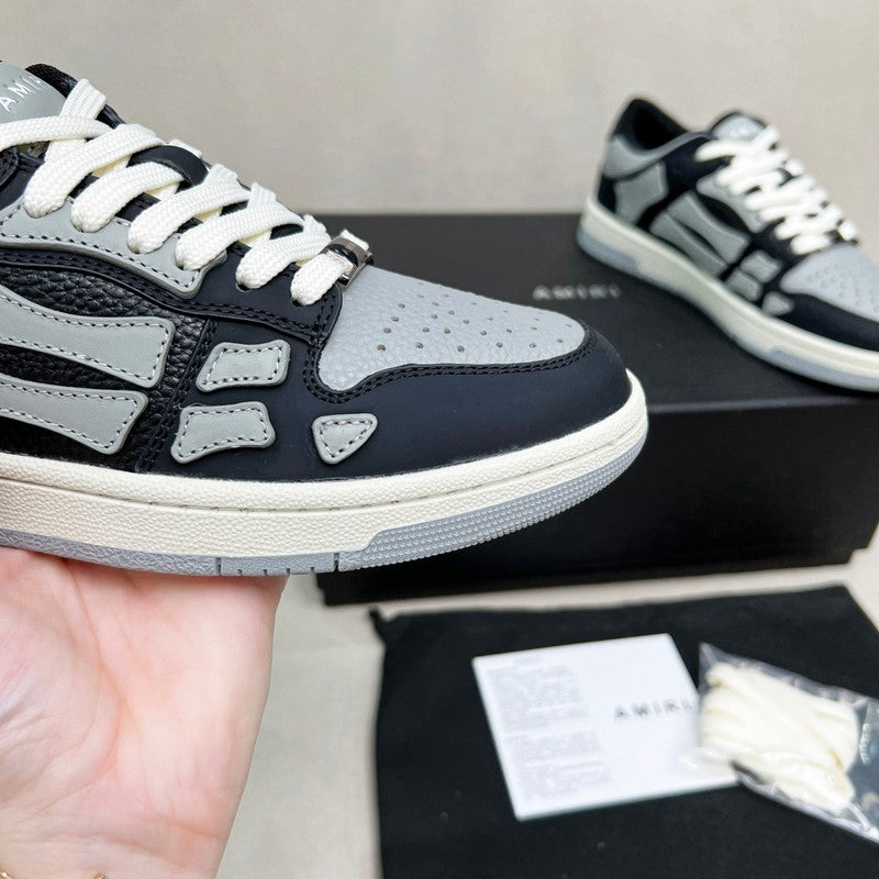AMIRI Black & Gray Skeleton Low-Top Sneakers