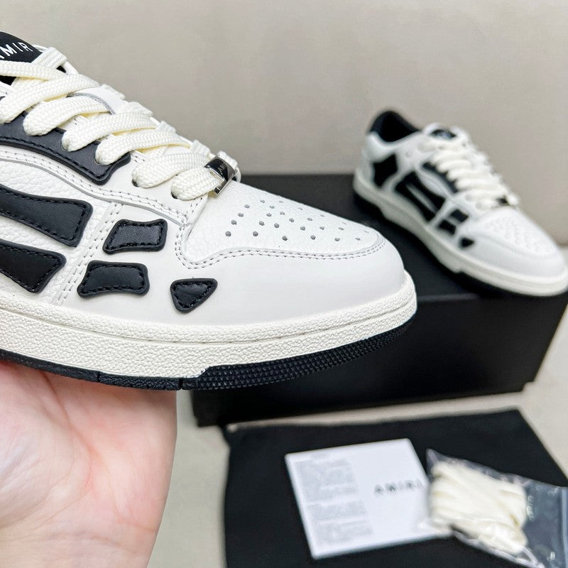 AMIRI White & Black Skeleton Low-Top Sneakers