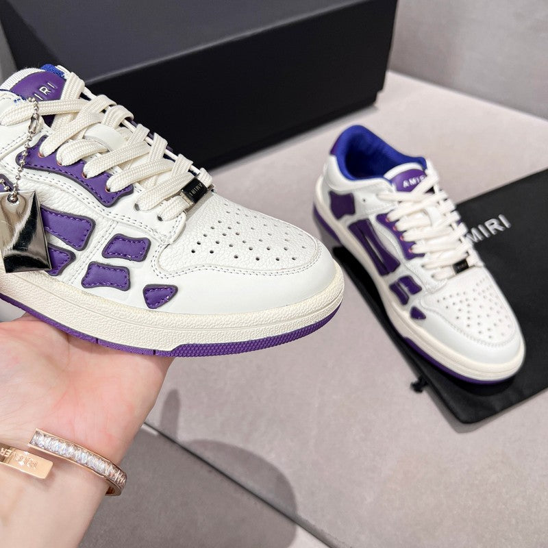 AMIRI White & Purple Skeleton Low-Top Sneakers