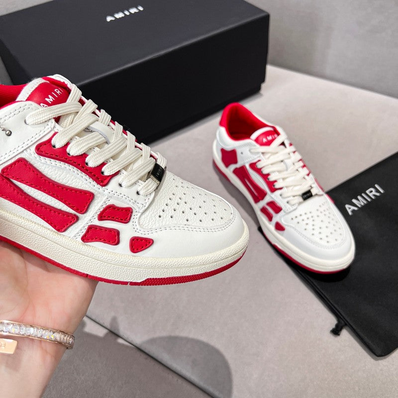 AMIRI White & Red Skeleton Low-Top Sneakers