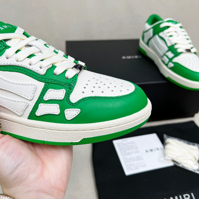 AMIRI Green & White Skeleton Low-Top Sneakers