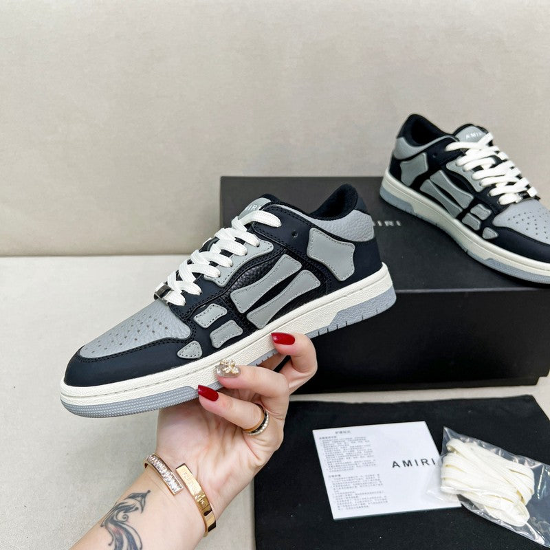 AMIRI Black & Gray Skeleton Low-Top Sneakers