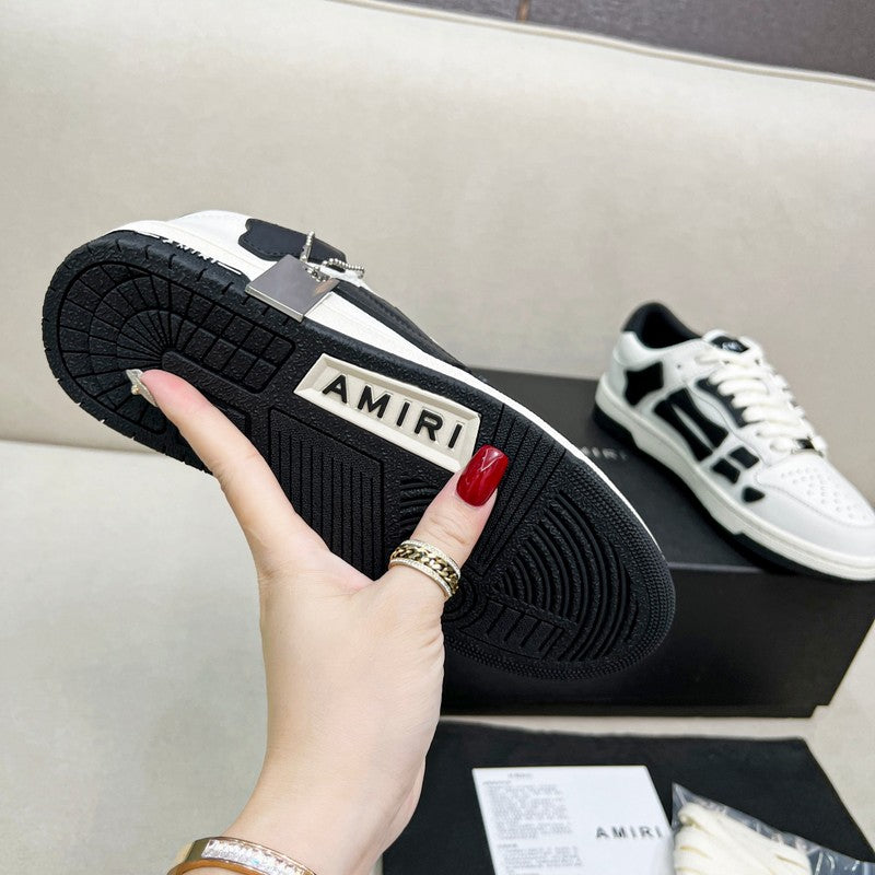 AMIRI White & Black Skeleton Low-Top Sneakers