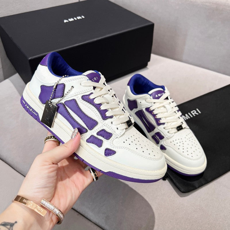 AMIRI White & Purple Skeleton Low-Top Sneakers
