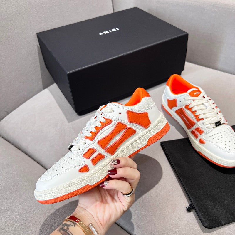 AMIRI White & Orange Skeleton Low-Top Sneakers