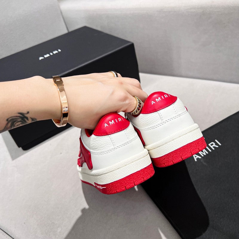 AMIRI White & Red Skeleton Low-Top Sneakers