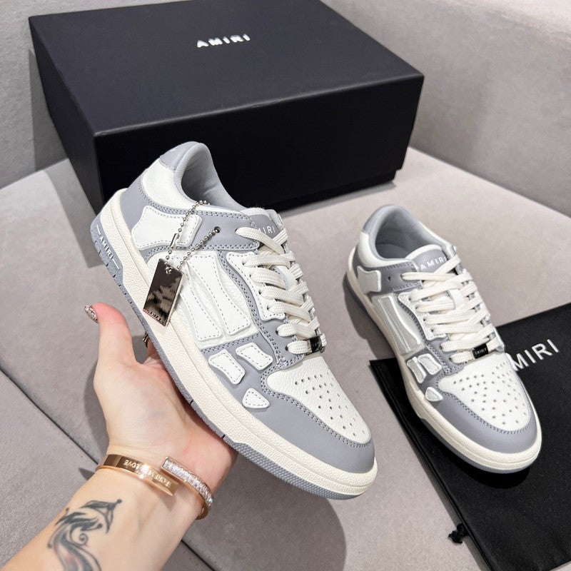 AMIRI Grey & White Skeleton Low-Top Sneakers