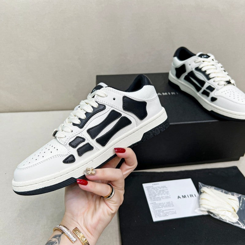 AMIRI White & Black Skeleton Low-Top Sneakers