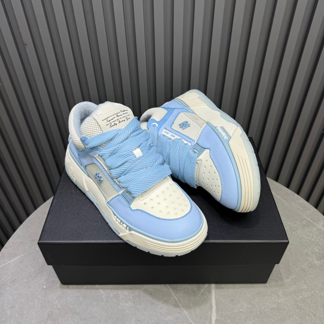 AMIRI Light Blue & Cream Chunky Low-Top Sneakers