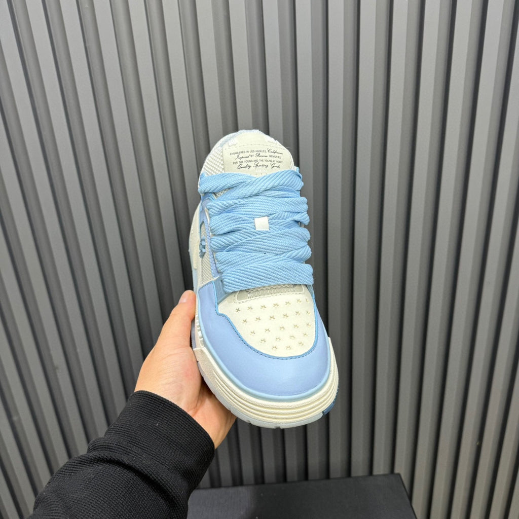 AMIRI Light Blue & Cream Chunky Low-Top Sneakers