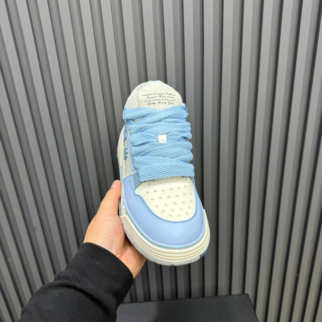 AMIRI Light Blue & Cream Chunky Low-Top Sneakers