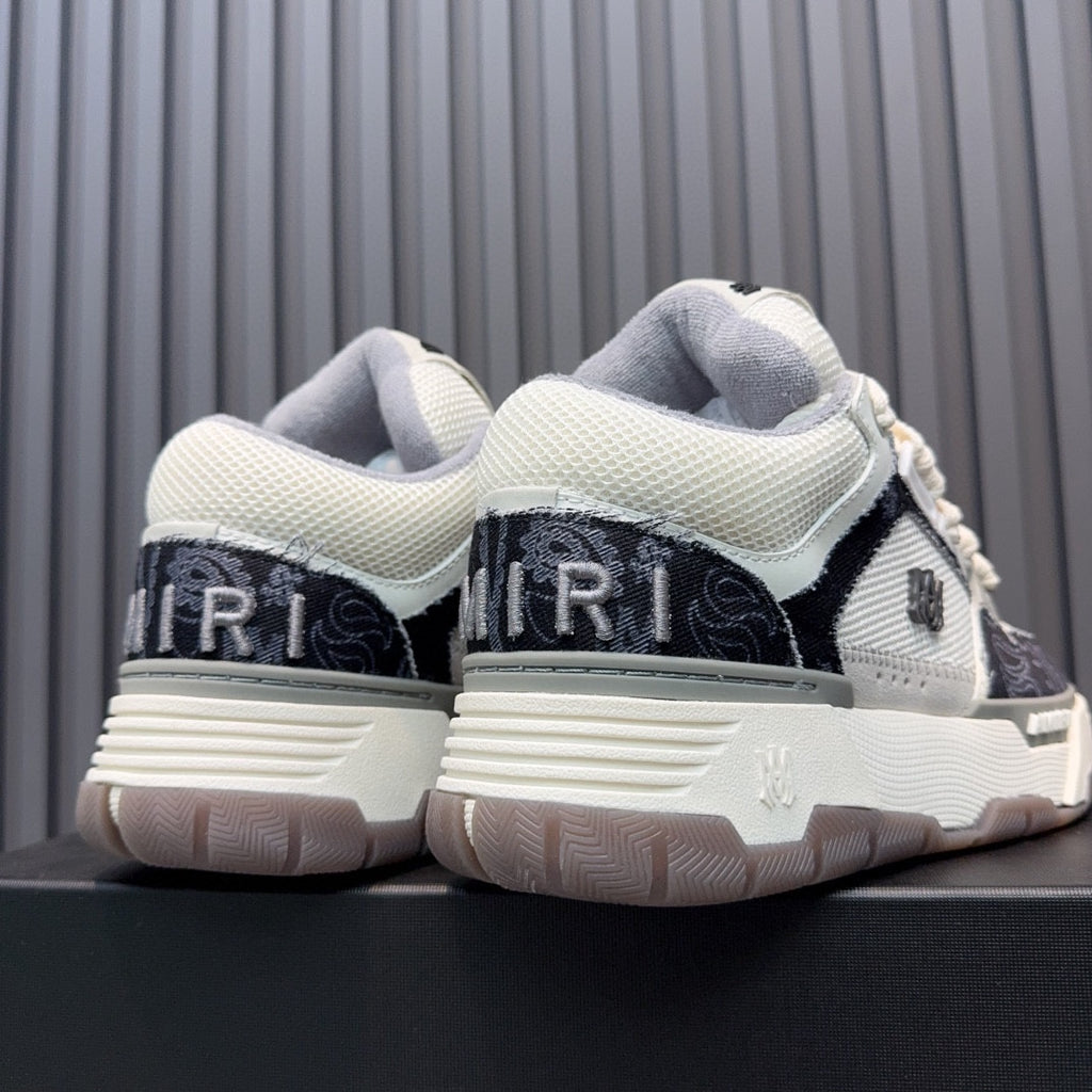 AMIRI Black & Cream Paisley Chunky Low-Top Sneakers