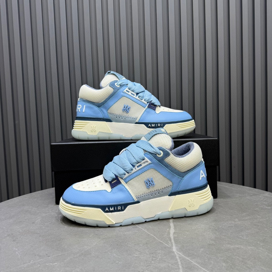 AMIRI Blue & Cream Chunky Low-Top Sneakers