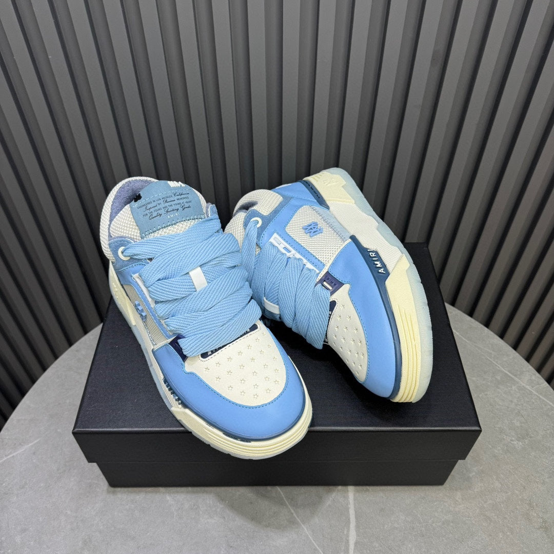 AMIRI Blue & Cream Chunky Low-Top Sneakers