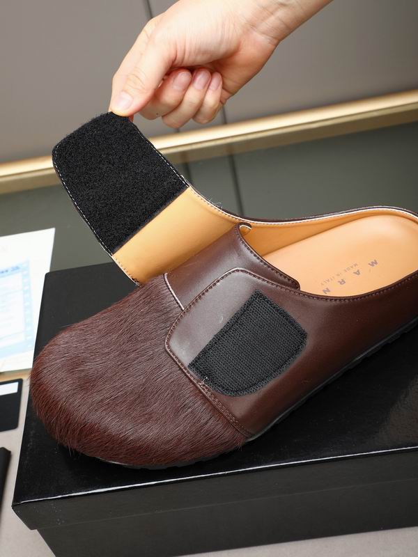 AMIRI Brown Textured Slip-On Mules with Black Emblem