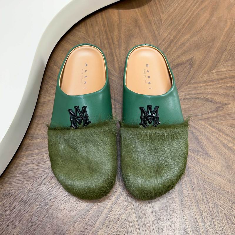 AMIRI Green Textured Slip-On Mules with Black Emblem