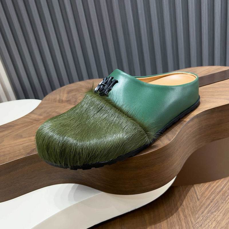 AMIRI Green Textured Slip-On Mules with Black Emblem