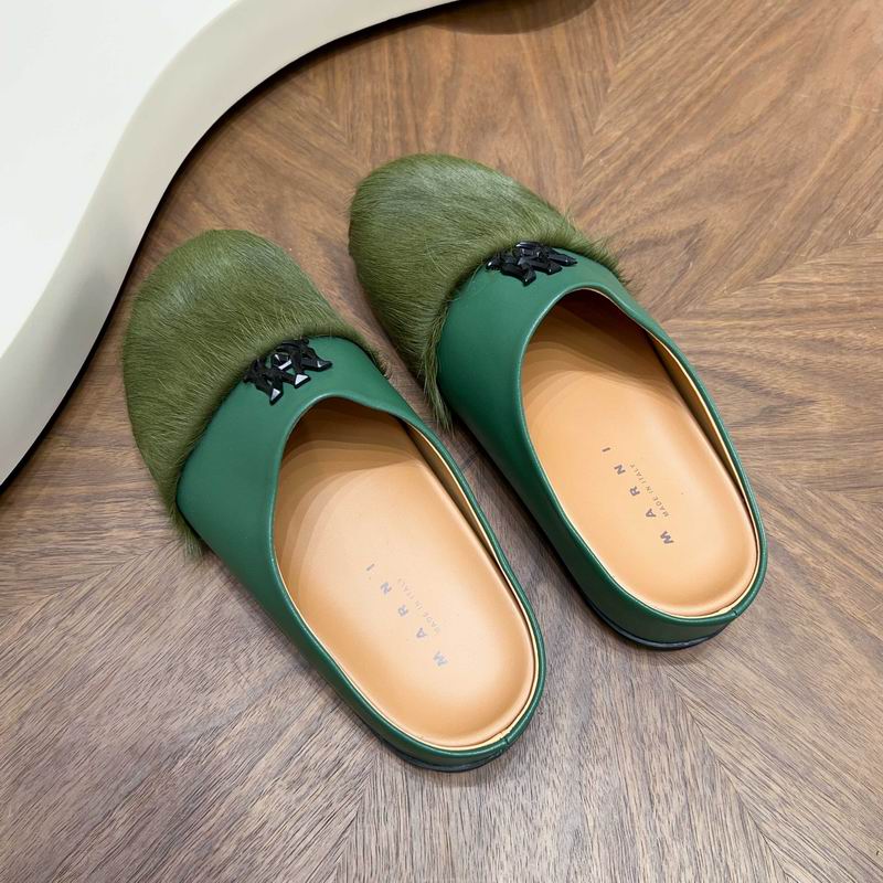 AMIRI Green Textured Slip-On Mules with Black Emblem