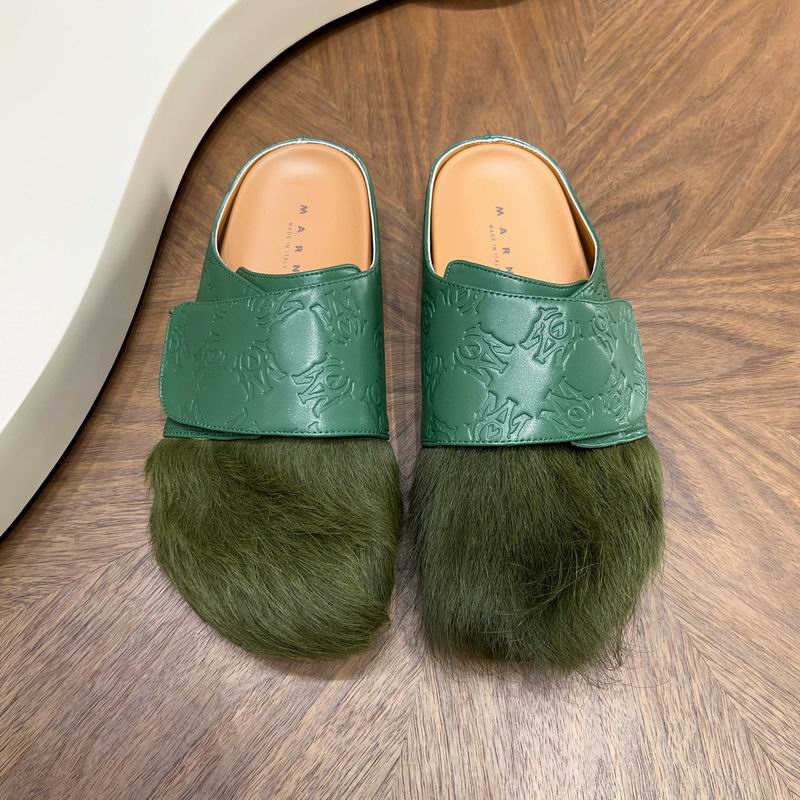 Amiri Green Fuzzy-Toe Slip-On Mules (Copy)