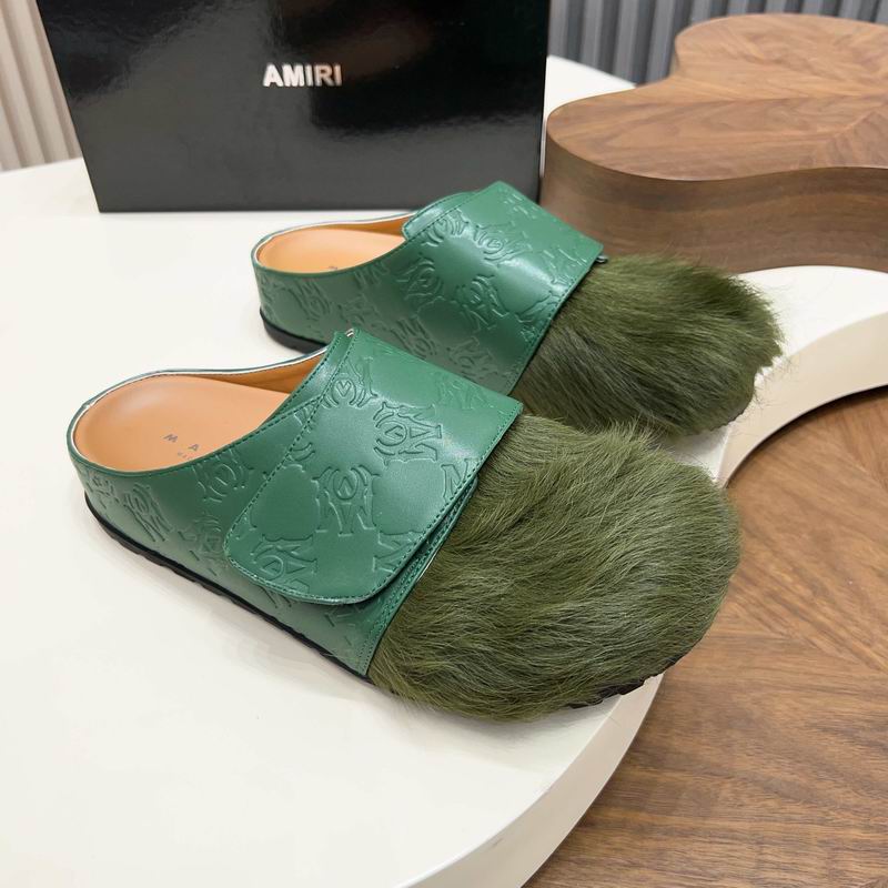 Amiri Green Fuzzy-Toe Slip-On Mules (Copy)