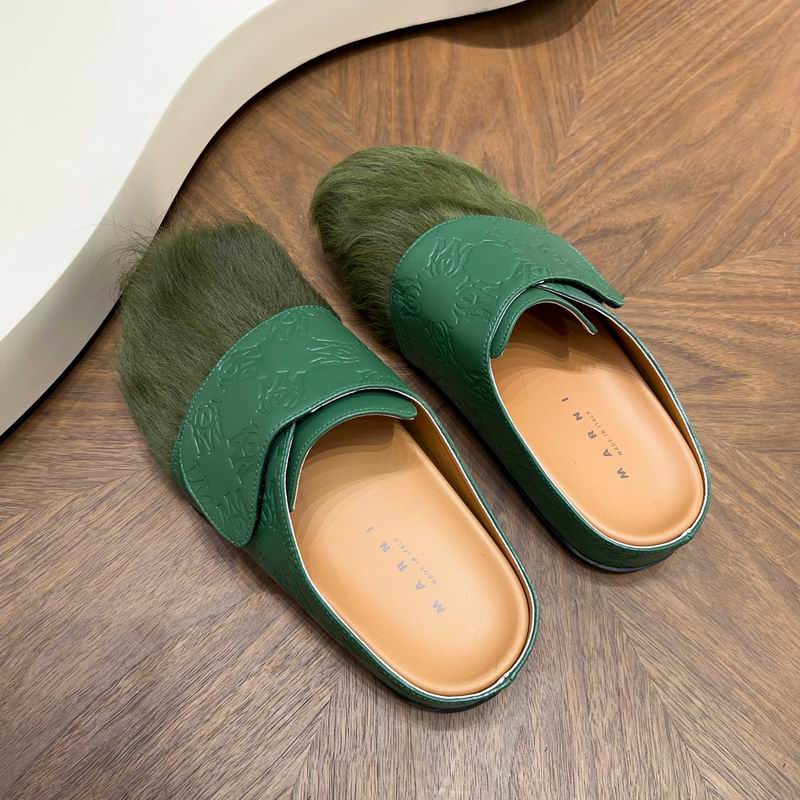 Amiri Green Fuzzy-Toe Slip-On Mules (Copy)