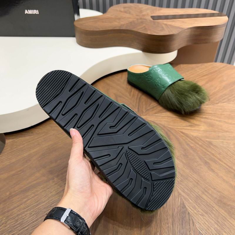 Amiri Green Fuzzy-Toe Slip-On Mules (Copy)