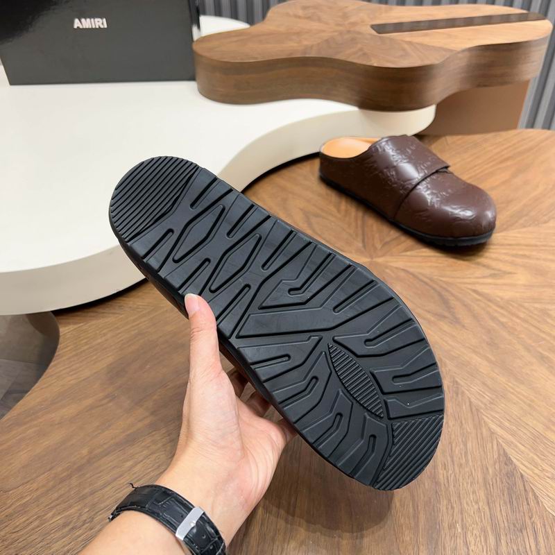 Amiri Brown Embossed Slip-On Mules
