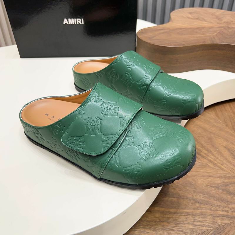 Amiri Green Embossed Slip-On Mules