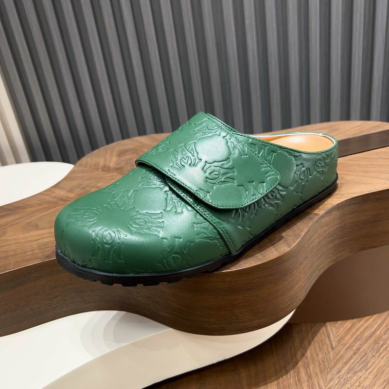 Amiri Green Embossed Slip-On Mules