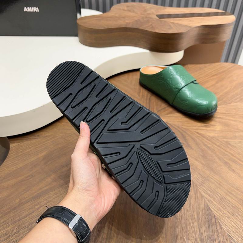 Amiri Green Embossed Slip-On Mules
