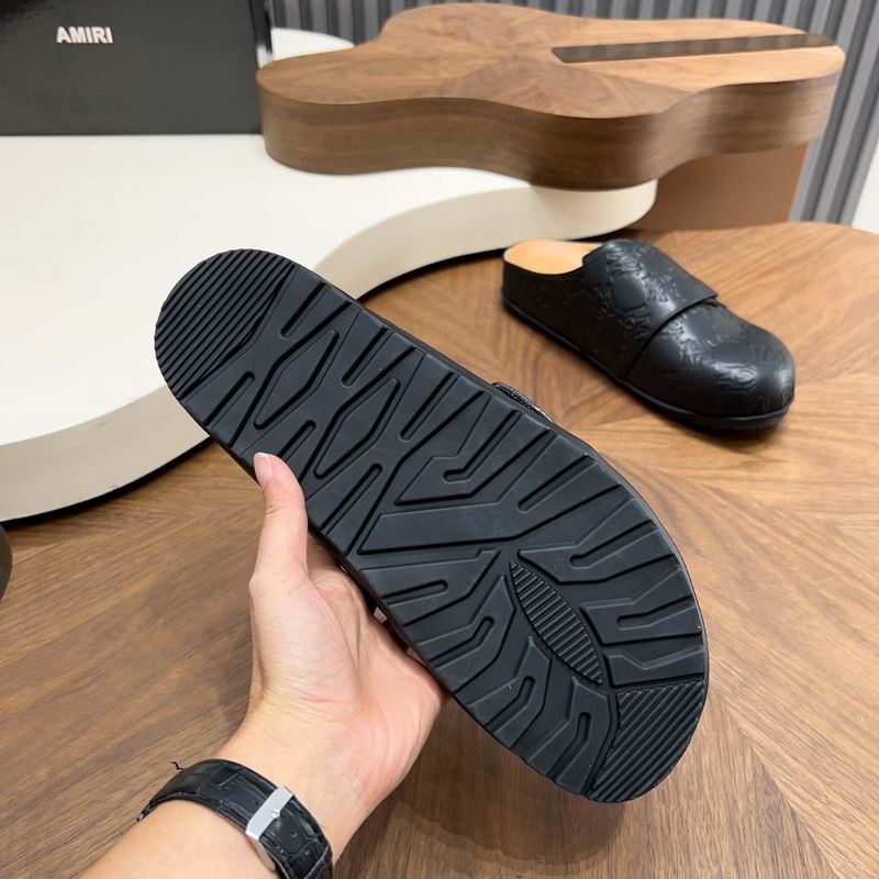 Amiri Black Embossed Slip-On Mules