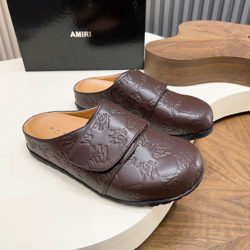 Amiri Brown Embossed Slip-On Mules