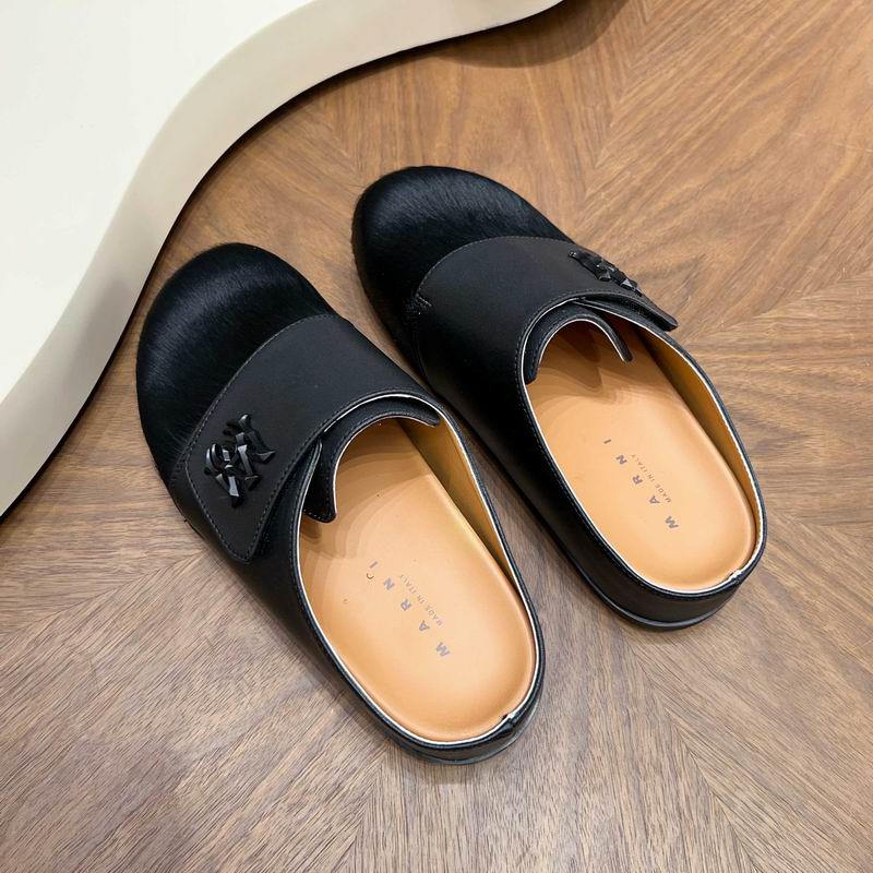 Amiri Black Fuzzy-Toe Mules with Tonal Emblem