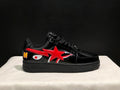 BAPE Black & Red Low-Top Sneakers with Shark Graphics