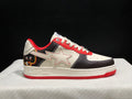 BAPE Cream, Black & Red Low-Top Sneakers with Heel Graphic