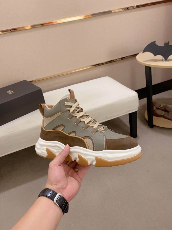 UGG Gray & Brown High-Top Chunky Sneakers